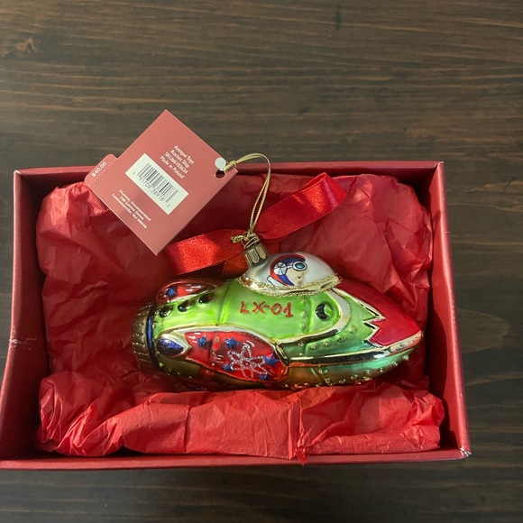 Lenox Rocket Ship Glass Christmas Ornament w/tags and Box - Picture 3 of 7